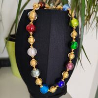 Antike Halskette aus bunten Muranoglasperlen