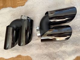 Auspuffblende / Auspuff Endrohre Schwarz Glanz 1 Set