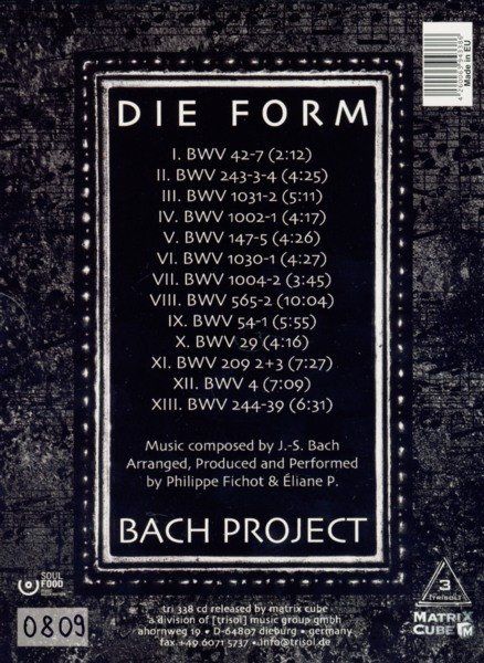 CD: Die Form - Bach Project Lim.Edit., Nummeriert, Digibook CD – Nuovo (secondo la descrizione) da Uzwil venduto da visions77 1