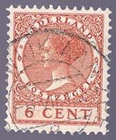 6 Cent Briefmarke - Königin Wilhelmina - Niederlande 1926