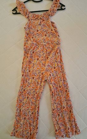 Sommer-Jumpsuit 3/4 Blumenmuster Grösse 134 - Viskose