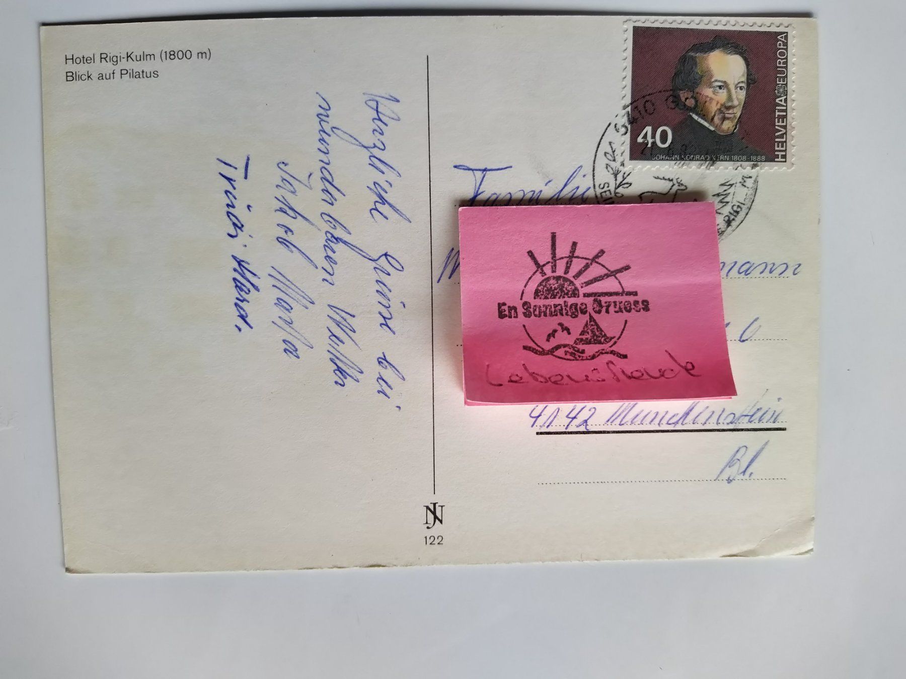 Cartoline postali: Hotel Rigi-Kulm, dat. 1988 – Usato da Ohmstal venduto da Lebensfreude05 1