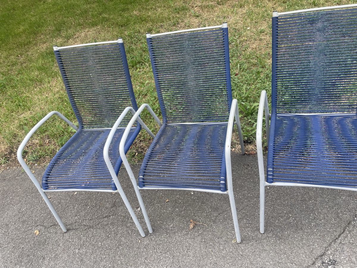 Schaffner Stühle: 4x Schaffner Spaghetti Stühle blau – Gebraucht aus Hergiswil NW von natejuke 2