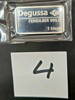 Silberbarren Degussa Geneva 1 Unze 999.9 Feinsilber Neu