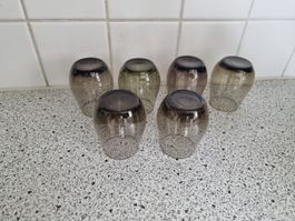 Vintage 60er Midcentery  Schnaps Likörgläser Rauchglas