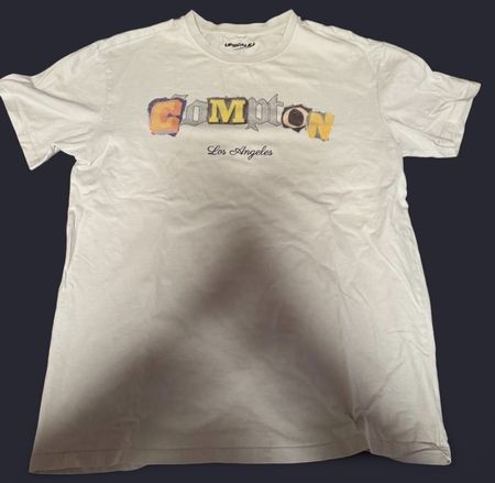 Herren T-Shirt weiss "Compton Los Angeles" Print