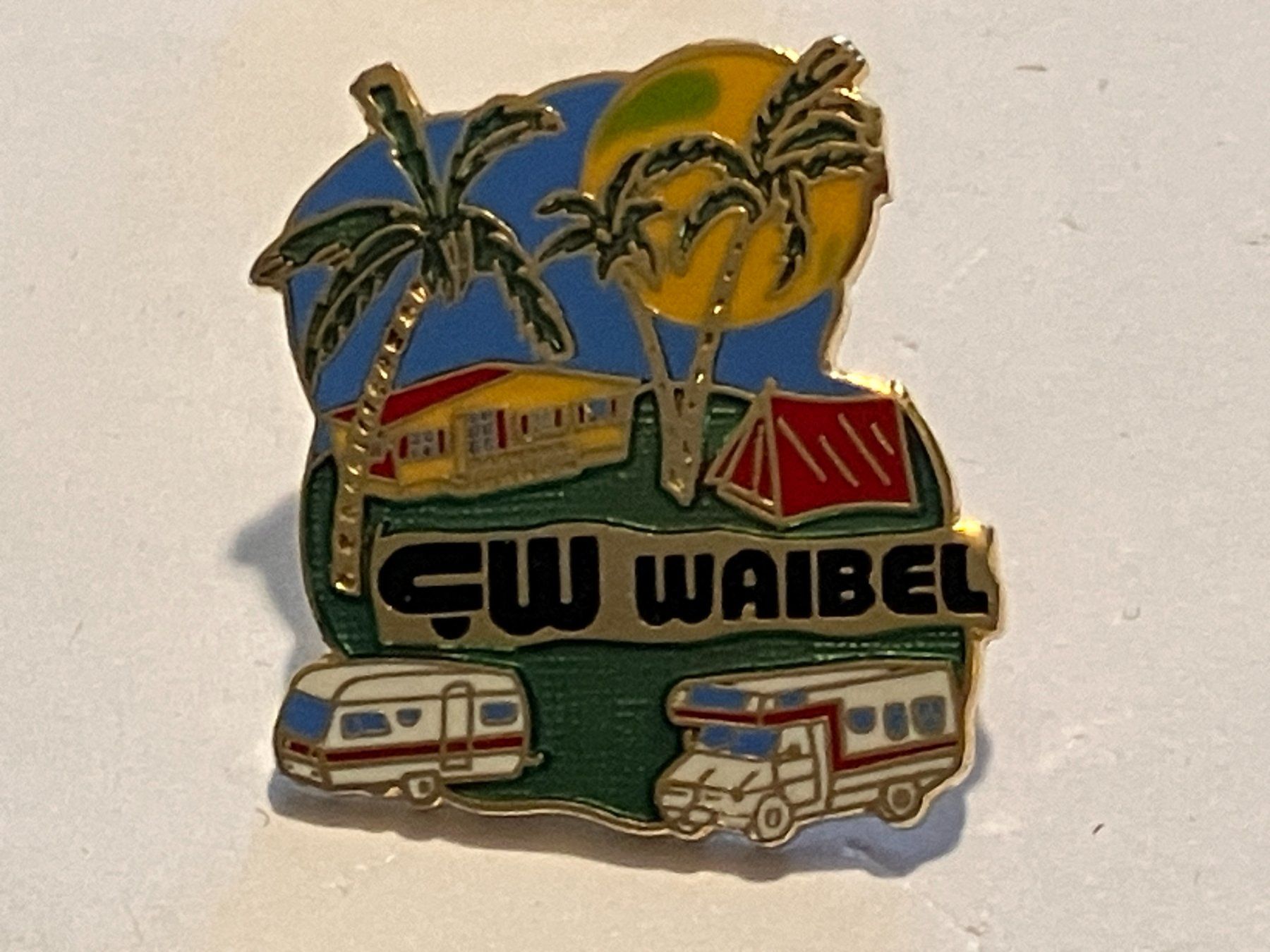 Placchette & Badge: 1 Pin CW Waibel Camping – Usato da Basel venduto da djwwpp