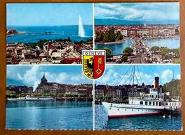 Genève - Multivue - Bateau vapeur, Jet d'eau