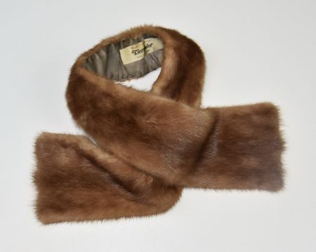 Nerz Schal echtem Nerz Pelz Stola,Nerzfell/braun beige/100cm