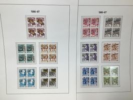 Serie 4er Blöcke Briefmarken Frankatur Postbeförderung 86-87