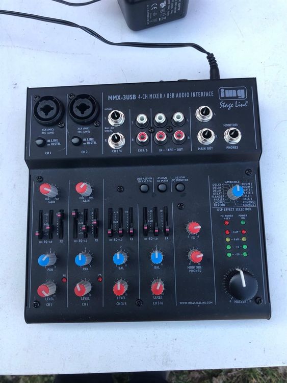 IMG Stage Line MPX-20USB – Table De Mixage DJ 3 Canaux Stéréo + Interface USB, Format Compact Métal