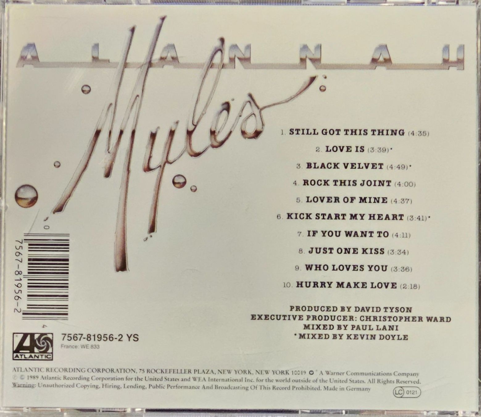 CDs: Alannah Myles – Alannah Myles – Gebraucht aus Wahlen b. Laufen von Cg10 1