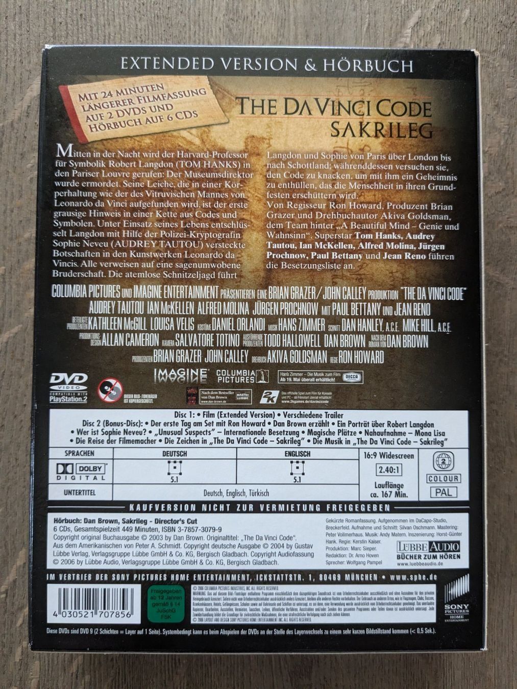Tutti i DVDs: The Da Vinci Code - Sakrileg: Extended Version & Hörbuch – Usato da Port venduto da gecotom 1
