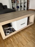 Couchtisch Holzoptik mit Schublade auf Rollen