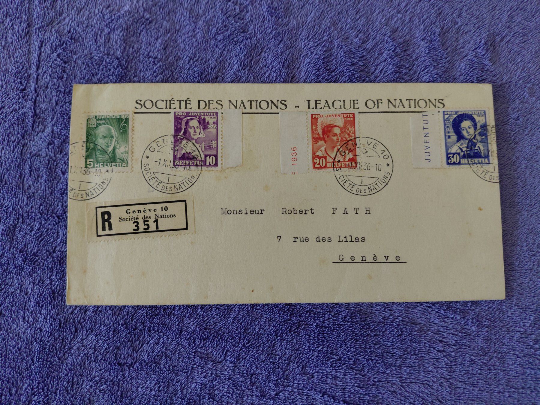 Alle Briefmarken: Super PJ Brief 1936 Ersttag – Gebraucht aus Horw von Onurb008