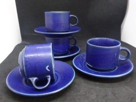 Blue Ocean lot de 4 tasses et soucoupes à café Langenthal