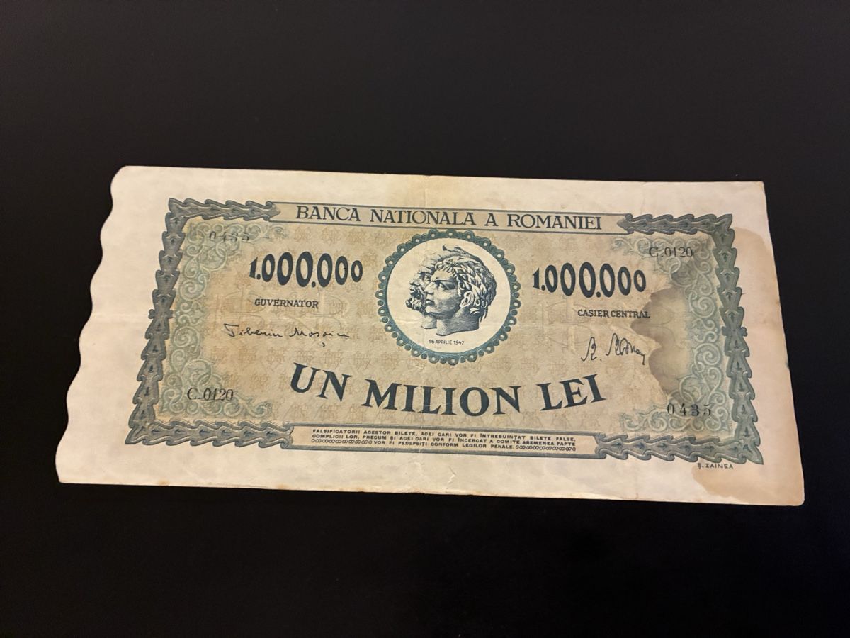 Banconote: ROMANIA 1000000 LEI P-60 1947 – Usato da Dällikon venduto da Woldbanknoten