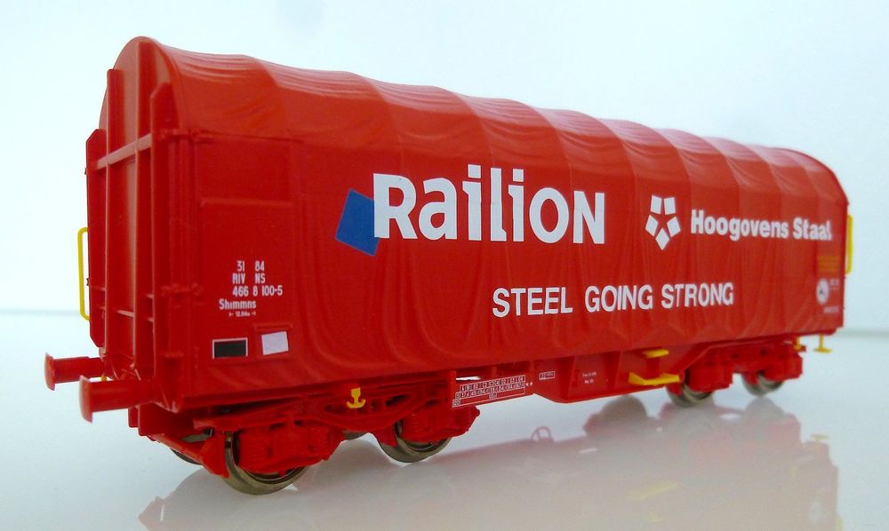Wagon Bâché Court Rouge PIKO RAILION NS 47444, échelle HO, Neuf