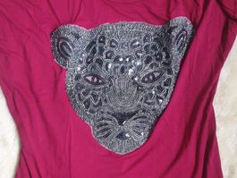T-SHIRT TIGER PAILETTEN S 36 SHIRT TOP ZU HOSE JEANS ROCK
