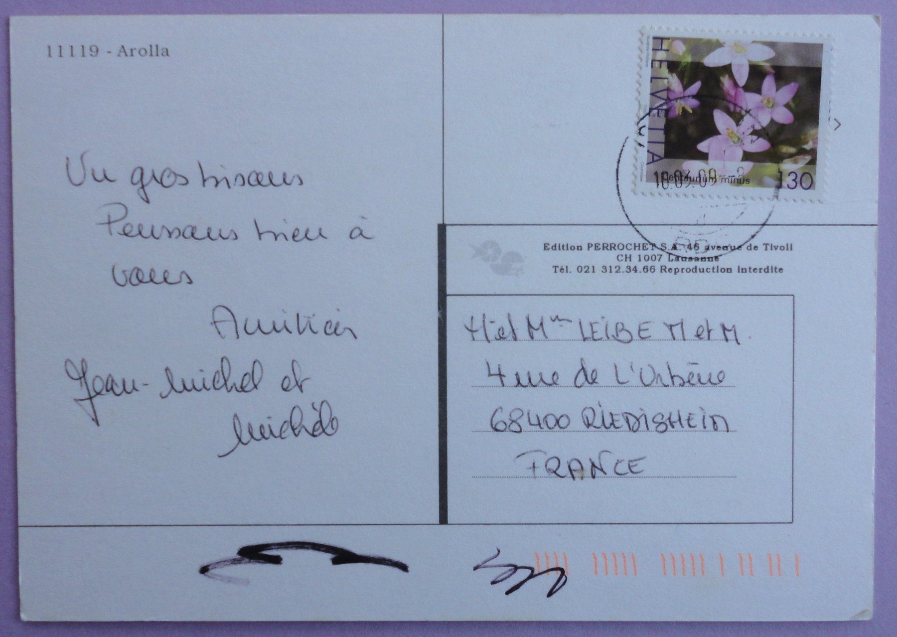Cartoline postali: Arolla – Usato da Fétigny venduto da Billy2miny 1