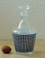 Carafe vintage en verre, décor vichy, France, années 60-70