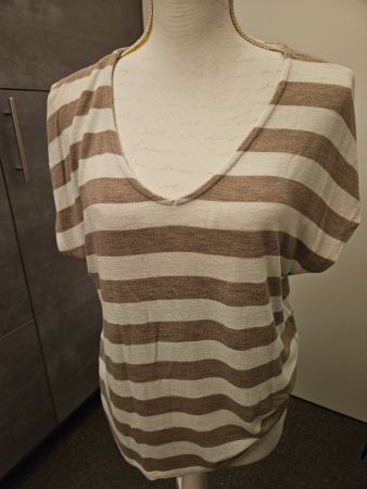 Damen Shirt Streifen Weiss/Beige Gr M Only