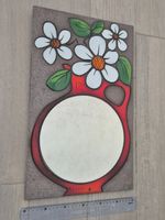 Decorations Miroir ancien sur une plaque en lave émaillée