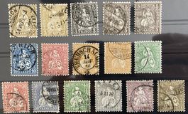 1862, Auswahl Sitzende Helvetia Serie Nr. 28-43, SBK 924 Fr