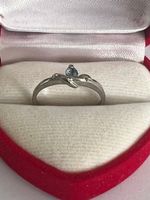 Silberring 925 mit Aquamarin Stein Gr.17.1 Ø 54 mm Top