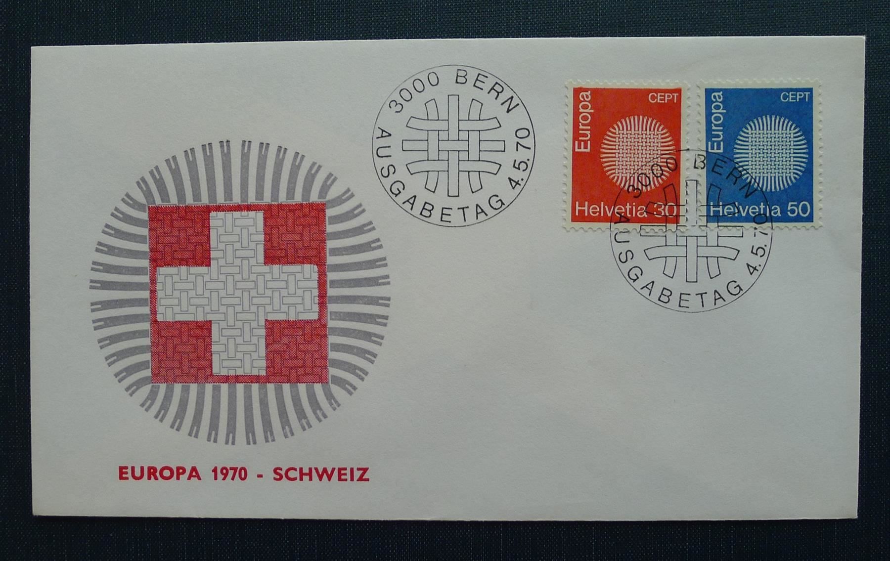 Alle Briefmarken: 1970 EUROPA FDC im US-Format – Gebraucht aus Ebikon von SilvioFreund