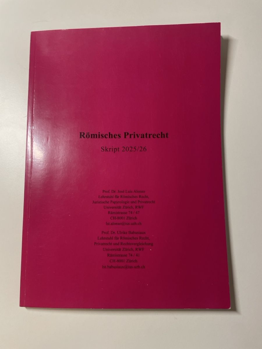 Libri: Römisches Privatrecht Skript 2025/26 – Usato da Thalwil venduto da ana_d7qr