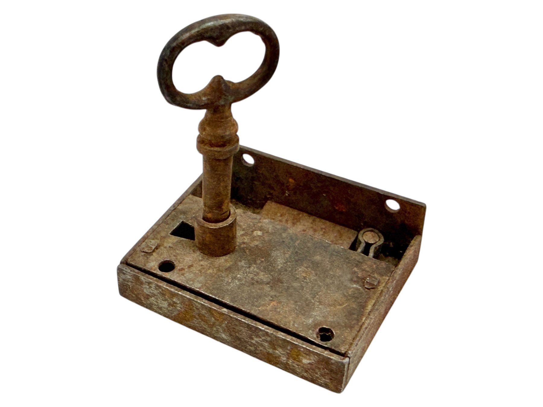 Ferramenta: Ancienne serrure de meuble avec de sa clé en fer forgé – Usato da Morges venduto da deco.vintage 2