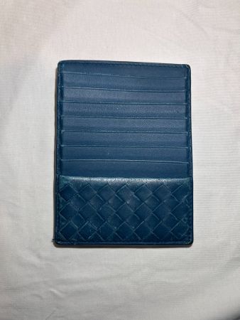 Bottega Veneta Intrecciato Blau Leder Kartenetui