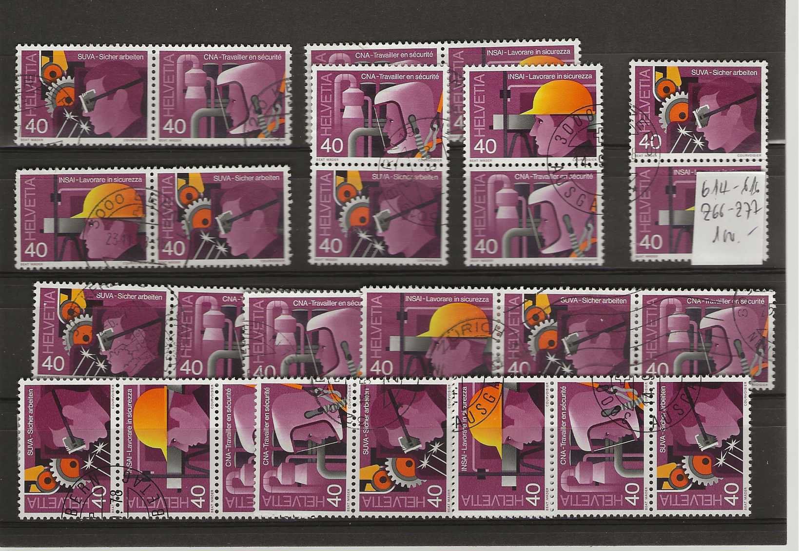 Tutti i francobolli: timbre Z66 à Z77  - 614-616 – Usato da Sorvilier venduto da carose01