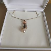 Collier aus Silber mit Perlen+Steine NEU