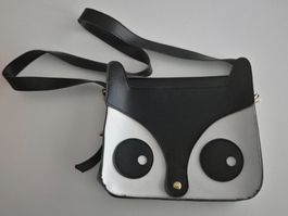 Tasche mit Eulen/Fuchs Gesicht Schwarz