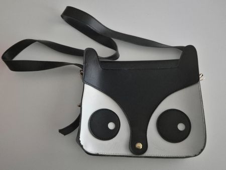 Tasche mit Eulen/Fuchs Gesicht Schwarz