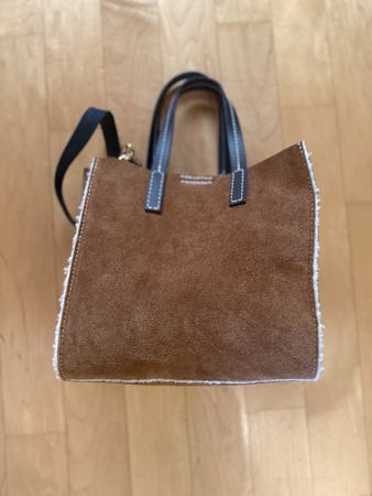 Suede Shearling Handtasche, neuwertig, Top!