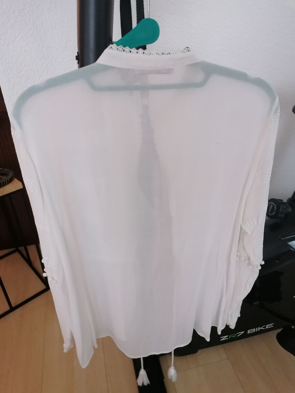 Camicette: Bluse/Cardigan, Grösse M, weiss, mit Spitze – Usato da Fehraltorf venduto da Fernweh01 1