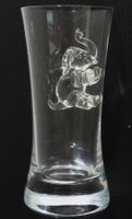 Vase mit Elefant mundgeblasen