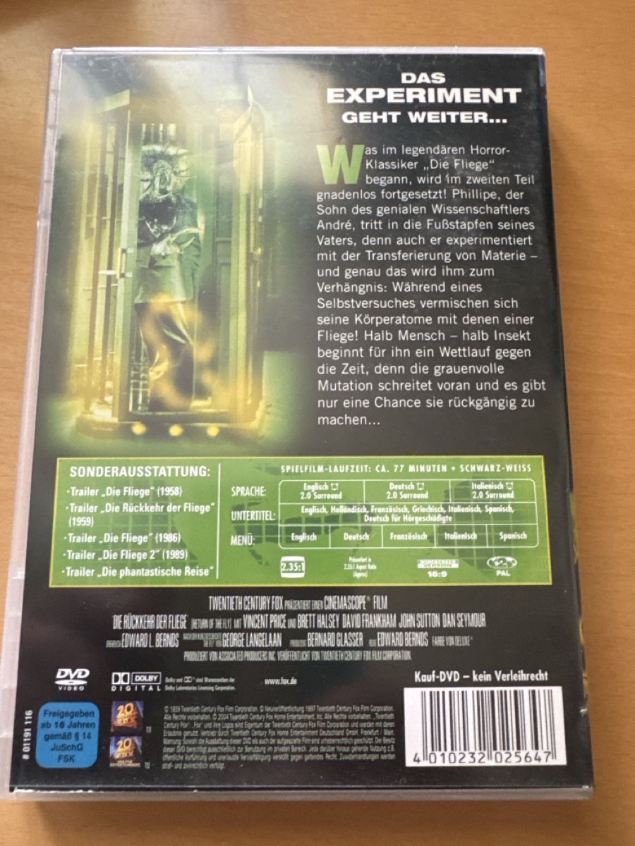 Alle DVDs: Die Rückkehr der Fliege-Vergriffen  – Gebraucht aus Brunnadern von Nanuk60 1