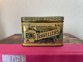 Antike Blechbüchse Ring Travellers von ca 1900 - 1945, rar