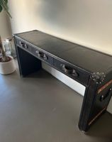 Vintage Schreibtisch im Kofferlook , dunkel braun Top!