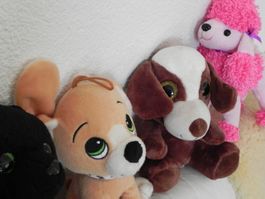 Hunde, Pudel Plüschtiere Kuscheltiere Set 4 Stk