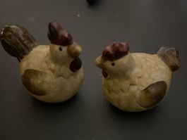 Dekorative Hühnerfiguren, Keramik, Vintage, Ostern Deko