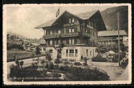 AK Zweisimmen, Hotel de la Poste, 1921