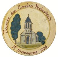JOURNÉE DES CERCLES PROTESTANTS - 1934 "Assiette Décoration"