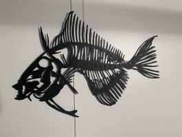 Deko Fisch Skelett Metal 