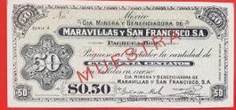 **Muster 50 Centavos Mexico 1920 Notgeld Mexiko in Top**
