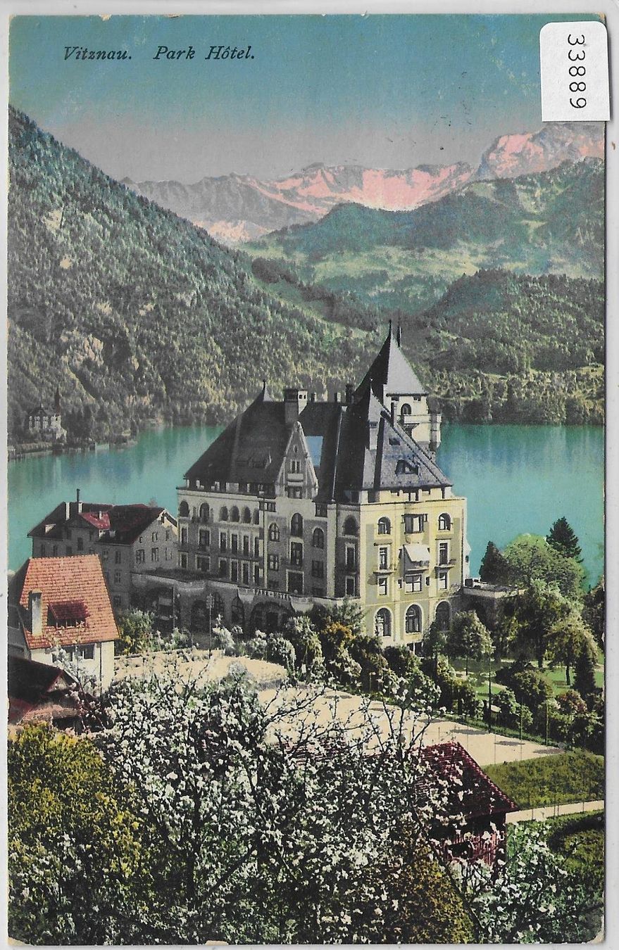 Cartoline postali: Vitznau - Park Hotel im Frühling - Litho – Usato da Ettingen venduto da Kartenplanet